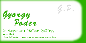 gyorgy poder business card